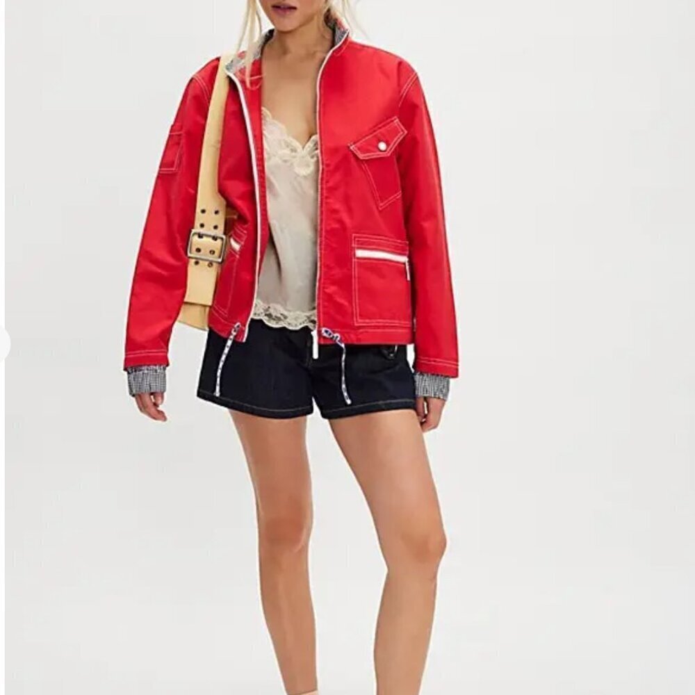 NWT Free People Top Down Jacket in Red